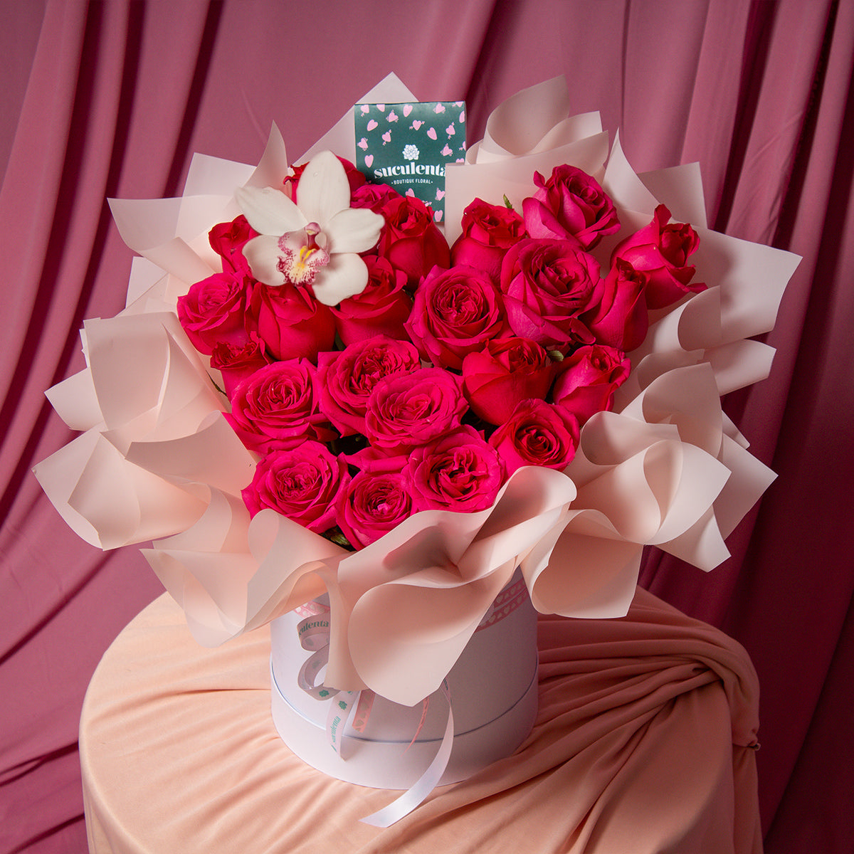 Flowerbox corazón 24 rosas