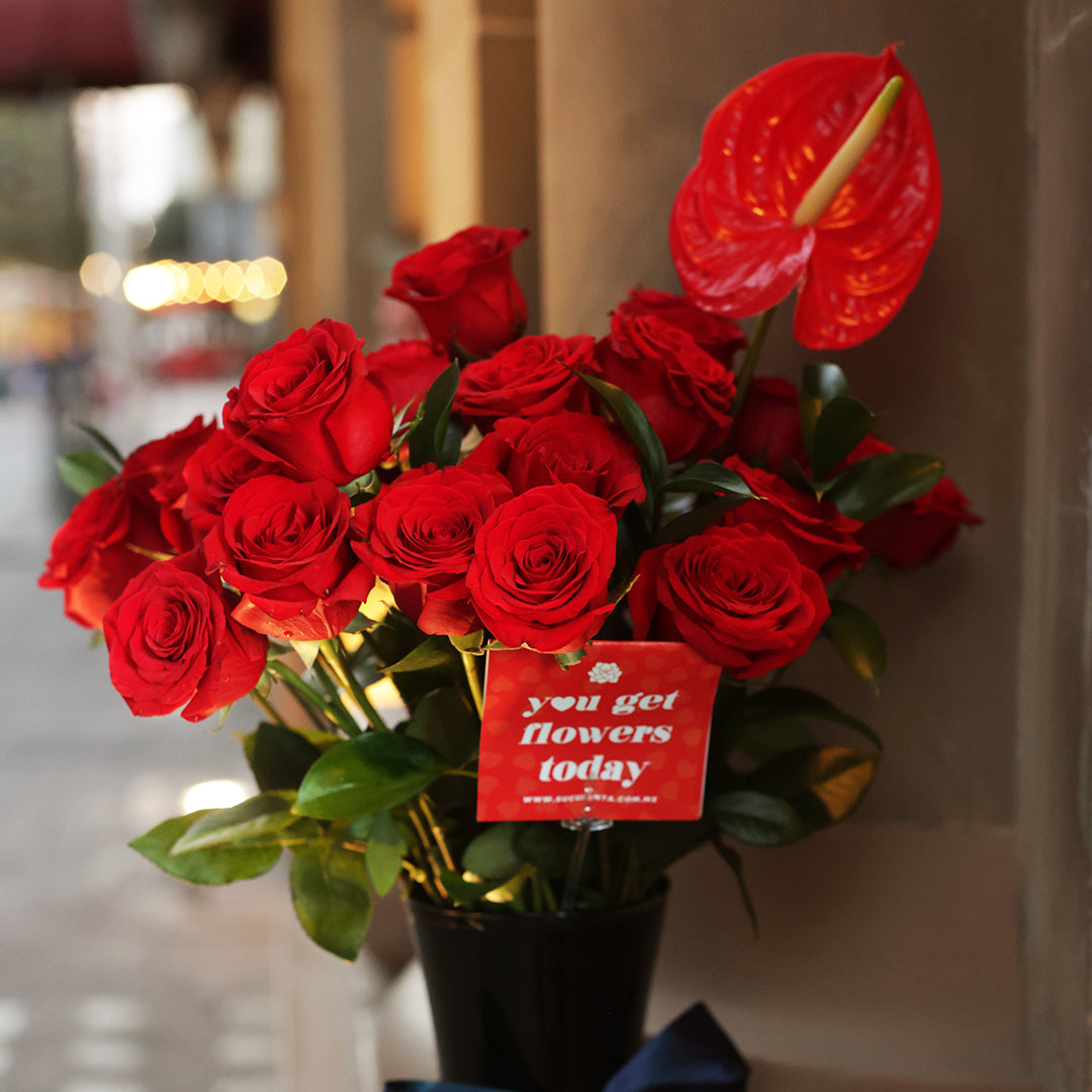 24 rosas y anturio